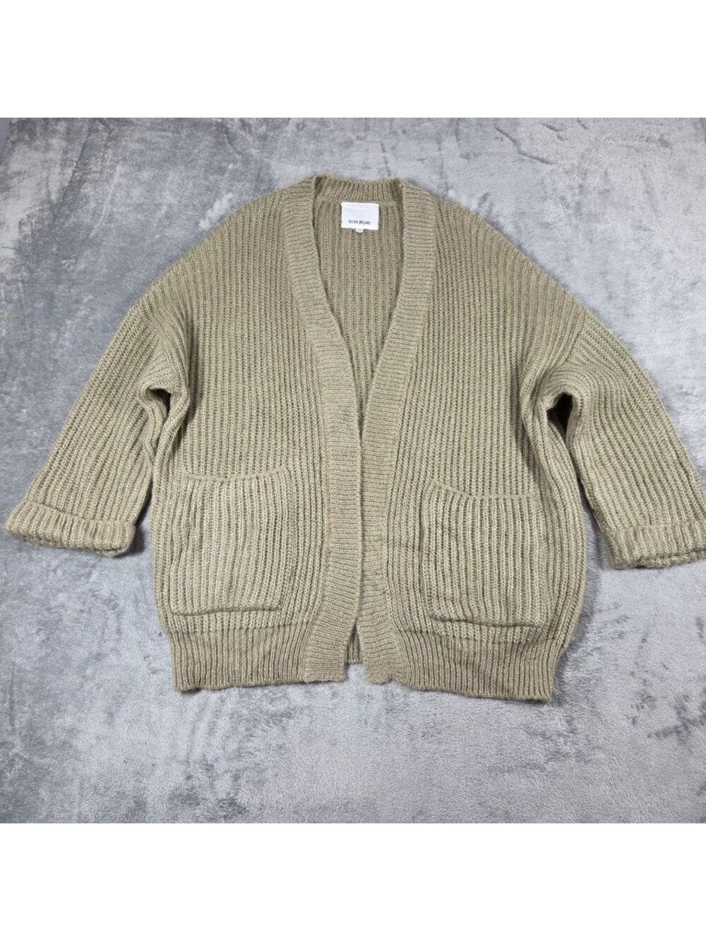 Rita Row Cardigan XS Green Mohair Merino Wool Blend Chunky Oversize Quiet Luxury